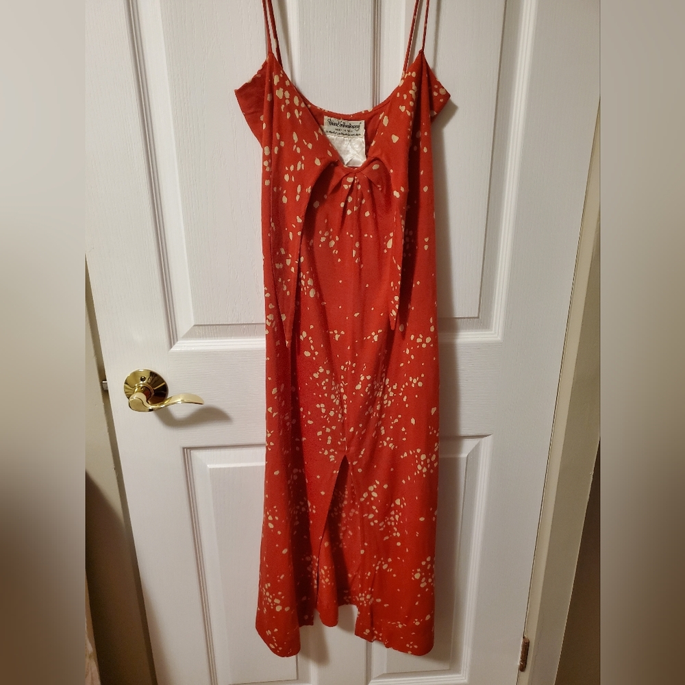 🔴 Vintage Diane von Fürstenberg burnt orange casual summer dress